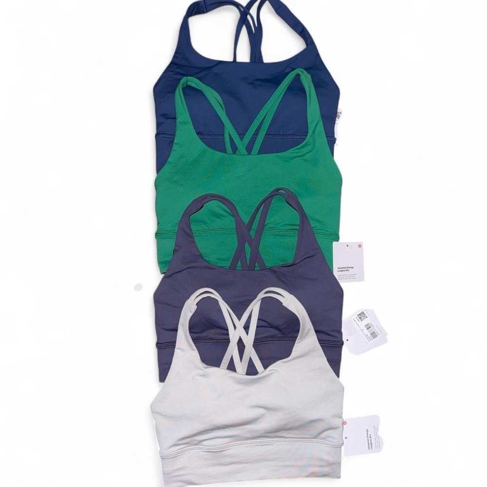 [SOLD] NWT Lululemon Bundle of 4 Longline Energy Bras Size 4